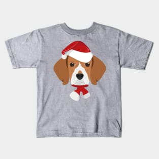 Santa Beagle Dog Kids T-Shirt